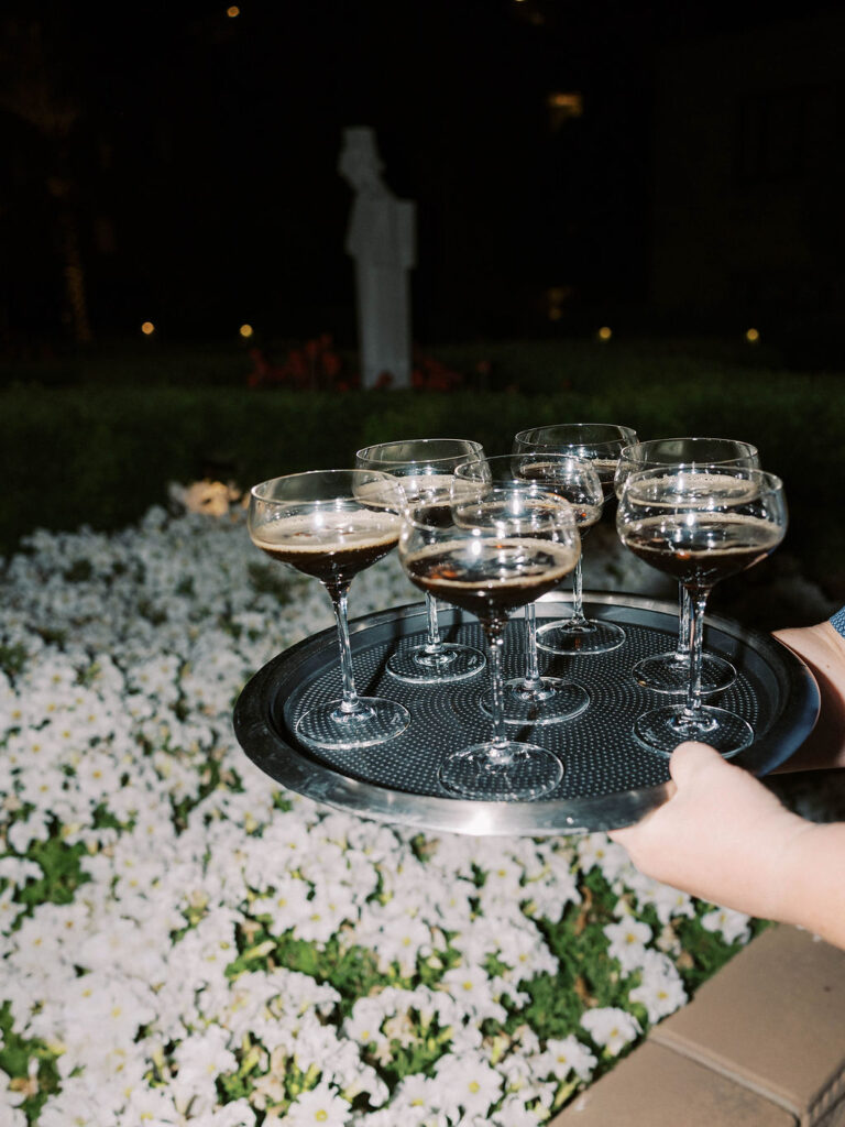 Luxury wedding champagne toast outdoors Arizona