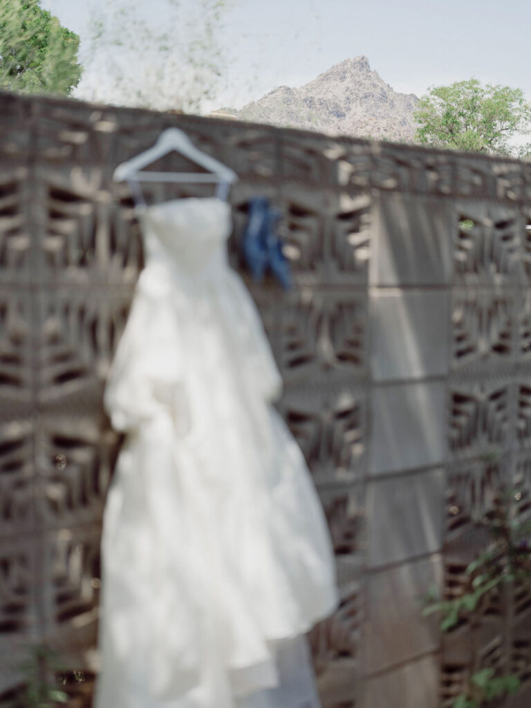 Luxury black and white wedding party photo in Arizona