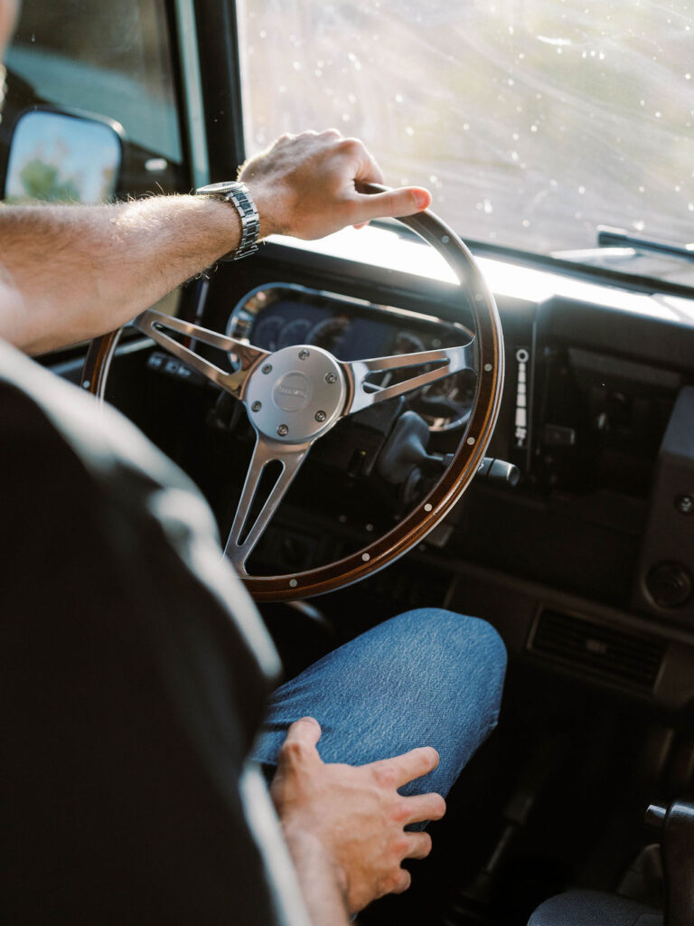 Arizona engagement photographer vintage Land Rover detail