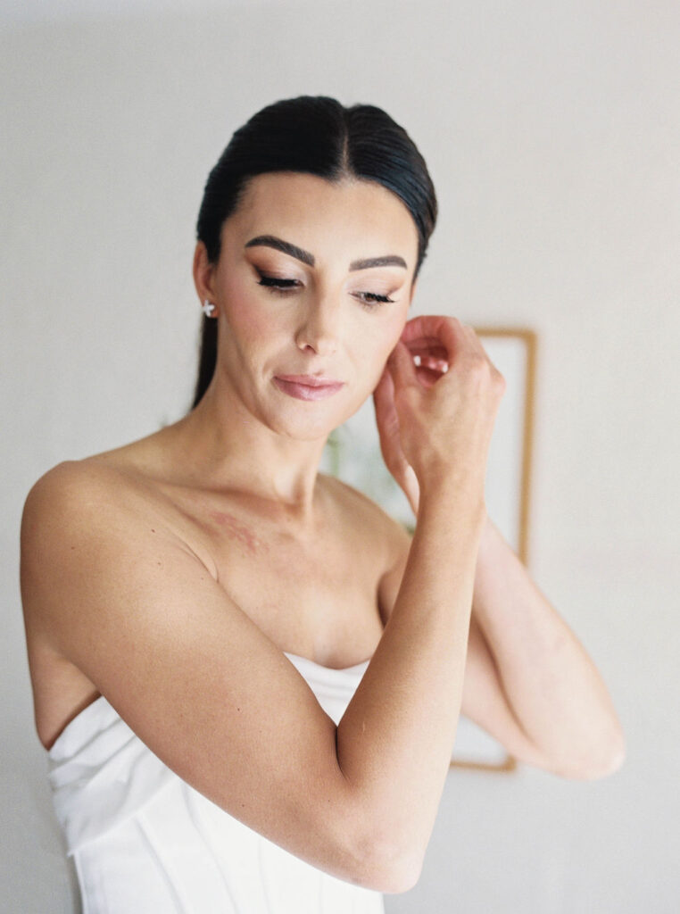 Bride getting ready for Camelback Inn wedding day