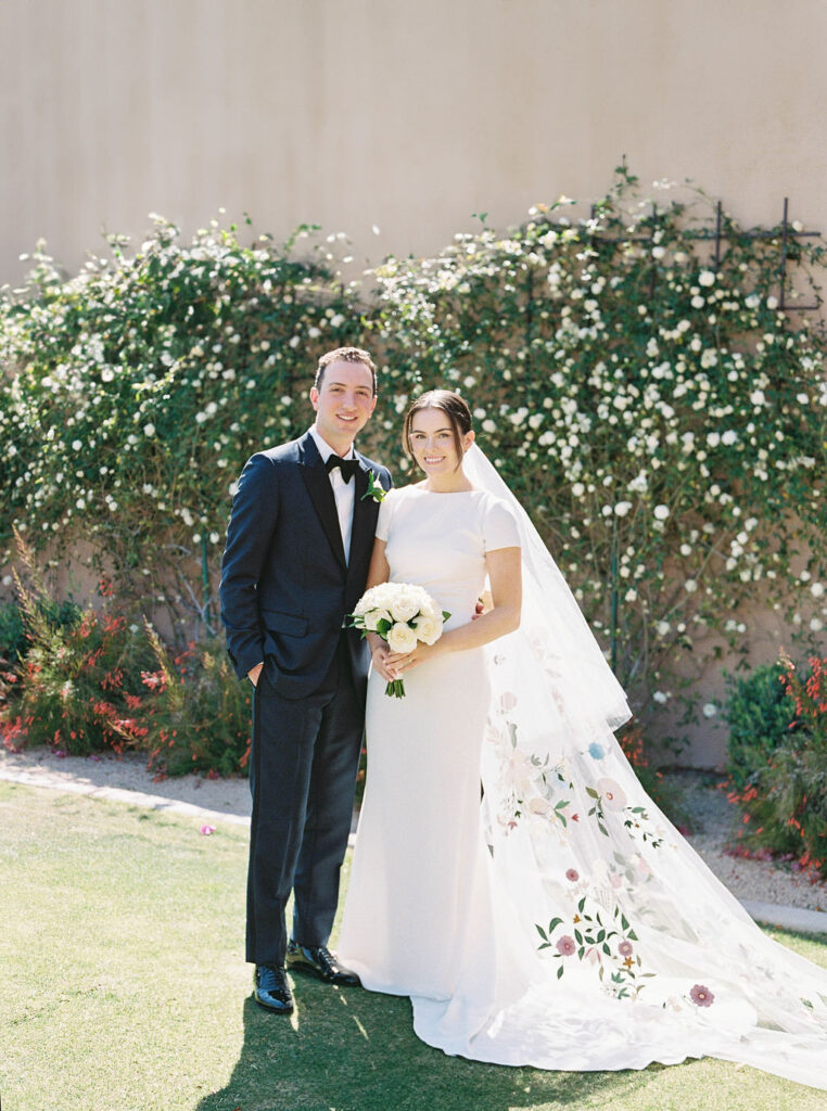 Bride standing at altar during ceremony at DC Ranch wedding