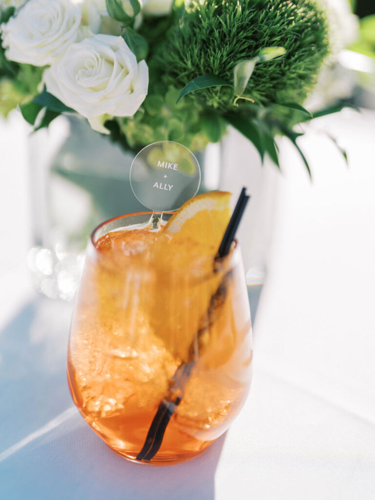 Aperol spritz cocktail at Silverleaf Masters Golf Arizona wedding welcome party