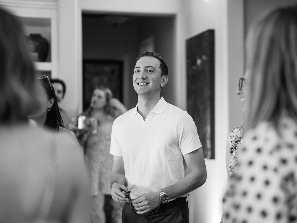 Guest smiling at Silverleaf Arizona Masters Golf wedding weekend