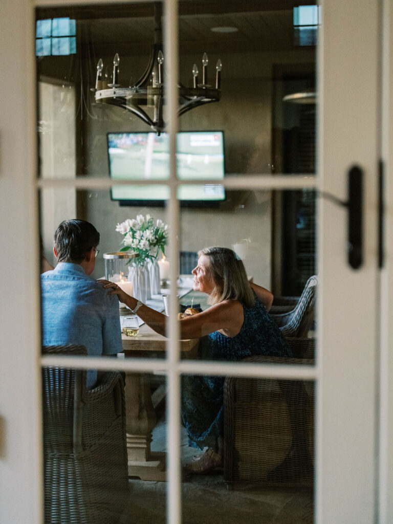 Guests indoors during Silverleaf Arizona wedding welcome party