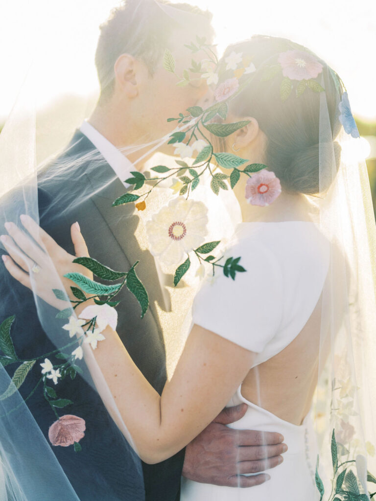 Bride walking gracefully down stairs at DC Ranch wedding