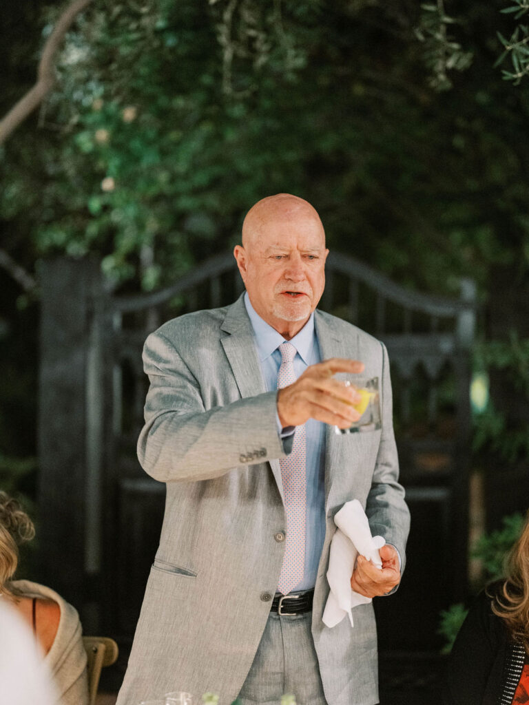 Emotional toast given at El Chorro dinner party
