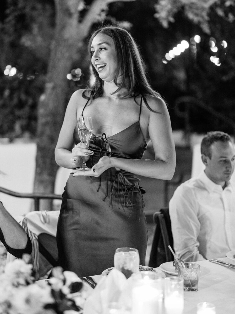 Black and white toast at El Chorro dinner party