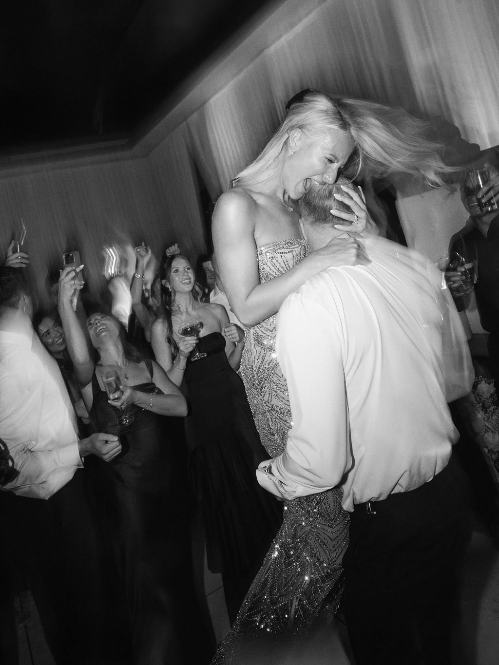Black and white dance floor moment at Four Seasons Scottsdale