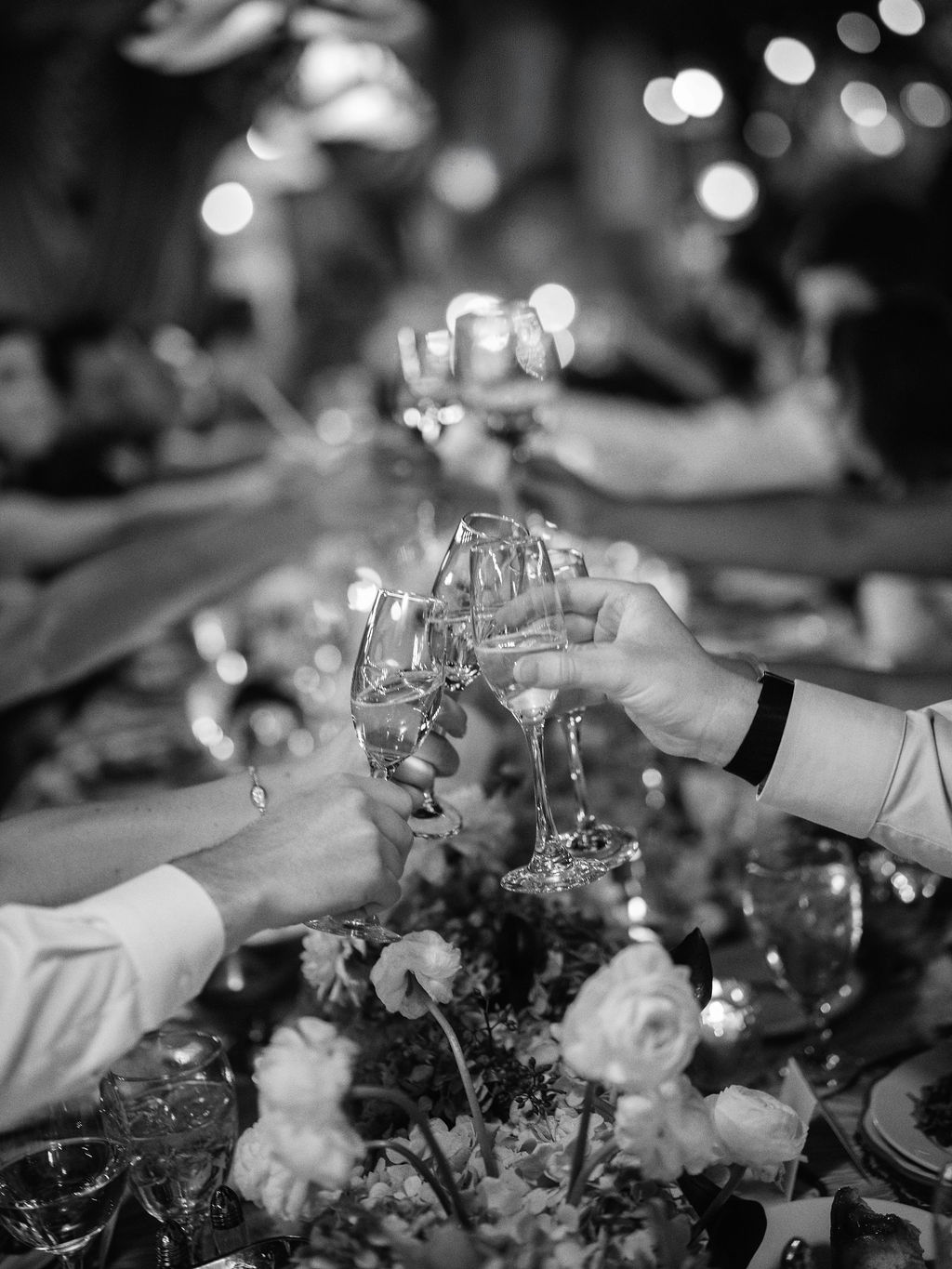 Champagne toast during the reception