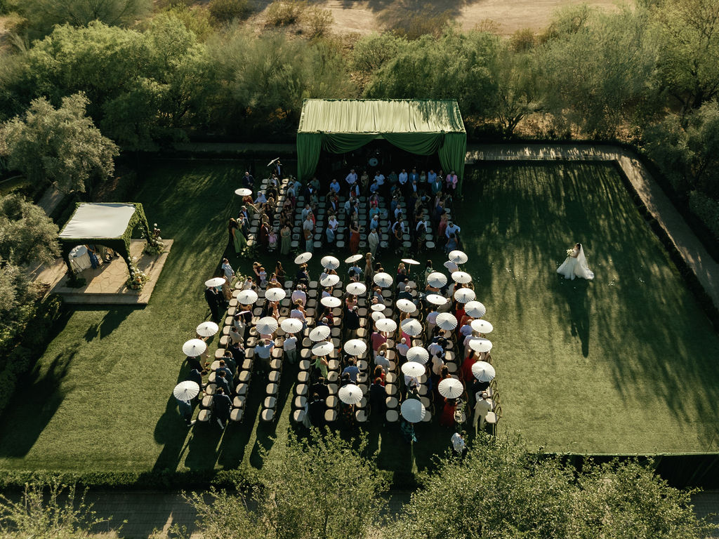 Ceremony setup on the lawn at El Chorro